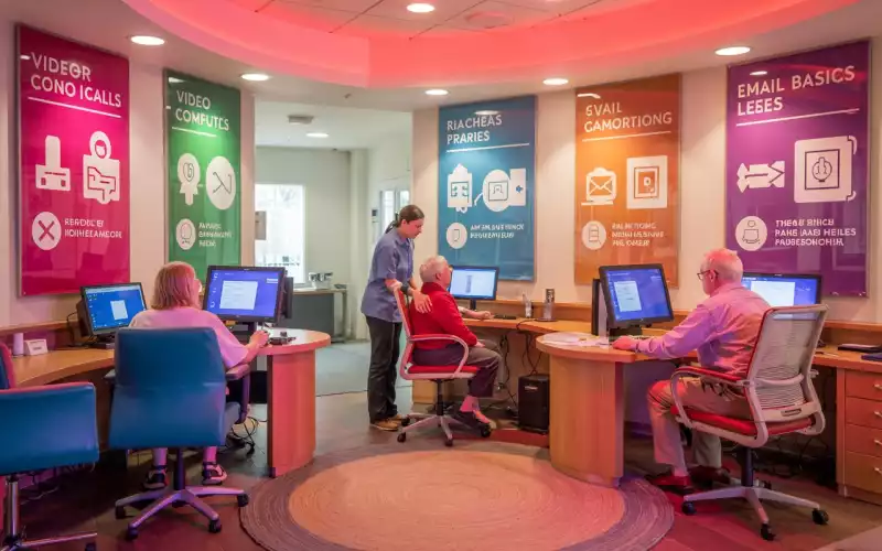 Espace informatique : connecter les résidents au monde et à leurs proches